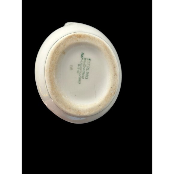 Sterling Vitrified China Pitcher Creamer Restaurant Ware 4.5" Vintage Ohio Green - Picture 6 of 8